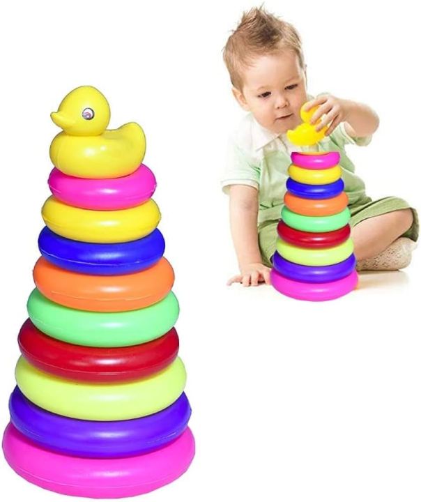 Kids Ring Pile Up Toys | Ring Toss Game For Kids | Special Ring Tower Game With Duck Head For Kids