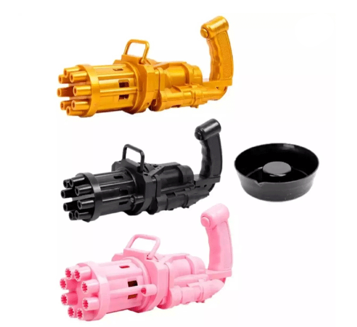 Generic Electric mini gatling bubble gun for colorful bubbles