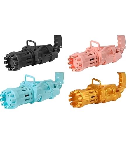 Generic Electric mini gatling bubble gun for colorful bubbles